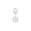 AMOR Anhänger (Charm) Damen, 925 Silber rhodiniert, Motiv Steuerrad, Zirkonia weiß, Rückseite