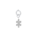 AMOR Anhänger (Charm) Damen, 925 Silber rhodiniert, Motiv Puzzleteil, Zirkonia weiß, Rückseite