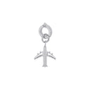 AMOR Anhänger (Charm) Damen, 925 Silber rhodiniert, Motiv Flugzeug, Rückseite