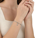 AMOR women's charm, rhodium-plated 925 sterling silver, worn by model