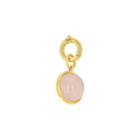 AMOR Anhänger (Charm) Damen, 925 Silber vergoldet, Rosenquarz rosa, Rückseite