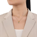 AMOR Anhänger (Charm) Damen, 925 Silber vergoldet, Motiv Blume, Zirkonia grün, Ansicht 2