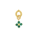 AMOR Anhänger (Charm) Damen, 925 Silber vergoldet, Motiv Blume, Zirkonia grün, Ansicht 3