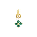 AMOR Anhänger (Charm) Damen, 925 Silber vergoldet, Motiv Blume, Zirkonia grün, Hauptbild