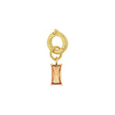 AMOR Anhänger (Charm) Damen, 925 Silber vergoldet, Zirkonia beige, Rückseite