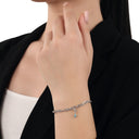 AMOR Anhänger (Charm) Damen, 925 Silber rhodiniert, Zirkonia hellblau, Ansicht 4