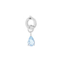 AMOR Anhänger (Charm) Damen, 925 Silber rhodiniert, Zirkonia hellblau, Rückseite