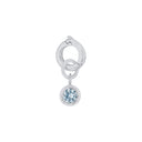 AMOR Anhänger (Charm) Damen, 925 Silber rhodiniert, Zirkonia hellblau, Rückseite