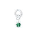 AMOR Anhänger (Charm) Damen, 925 Silber rhodiniert, Zirkonia grün, Rückseite