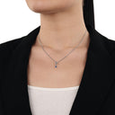 AMOR Anhänger (Charm) Damen, 925 Silber rhodiniert, Zirkonia blau, Ansicht 2