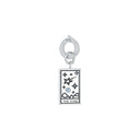 AMOR Anhänger (Charm) Damen, 925 Silber rhodiniert, Motiv Tarotkarten, Zirkonia hellblau, Ansicht 3