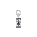 AMOR Anhänger (Charm) Damen, 925 Silber rhodiniert, Motiv Tarotkarten, Zirkonia rot, Ansicht 3