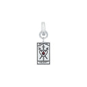 AMOR Anhänger (Charm) Damen, 925 Silber rhodiniert, Motiv Tarotkarten, Zirkonia rot, Hauptbild