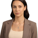AMOR women's pendant, rhodium-plated 925 sterling silver, worn by model