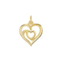 AMOR Anhänger (Halskette) Damen, 925 Silber vergoldet, Motiv Herz, Rückseite