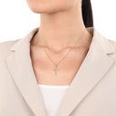 AMOR Anhänger (Halskette) Damen, 925 Silber vergoldet, Motiv Kreuz, Zirkonia weiß, Ansicht 2