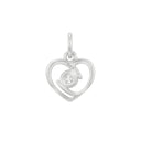 AMOR women's pendant, rhodium-plated 925 sterling silver, back