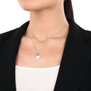 AMOR Anhänger (Halskette) Damen, 925 Silber rhodiniert, Glas hellblau, Ansicht 2