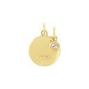 AMOR women's pendant, gold-plated 925 sterling silver, white cubic zirconia, back