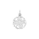 AMOR Anhänger (Halskette) Damen, 925 Silber rhodiniert, Motiv Kleeblatt, Rückseite