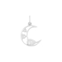 AMOR Anhänger (Halskette) Damen, 925 Silber rhodiniert, Motiv Mond, Zirkonia weiß, Rückseite