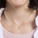 AMOR Anhänger (Halskette) Damen, 925 Silber vergoldet, Motiv Kreuz, am Model