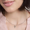 AMOR Anhänger (Halskette) Damen, 925 Silber rhodiniert, Motiv Kreuz, am Model