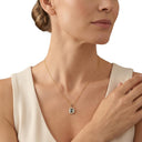 AMOR Halskette Damen, 925 Silber vergoldet, Zirkonia grau, Ansicht 2