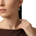 AMOR Ohrring (Creolen) Damen, 925 Silber vergoldet, Zirkonia grau, Ansicht 2