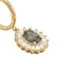 AMOR Ohrring (Creolen) Damen, 925 Silber vergoldet, Zirkonia grau, Ansicht 4
