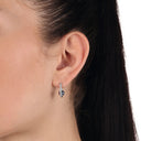 AMOR Ohrring (Creolen) Damen, 925 Silber rhodiniert, Zirkonia weiß, Ansicht 2