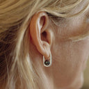 AMOR Ohrring (Creolen) Damen, 925 Silber rhodiniert, Zirkonia weiß, am Model