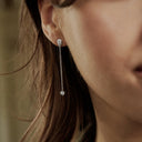 AMOR Ohrring (Ohrstecker) Damen, 925 Silber rhodiniert, Zirkonia weiß, am Model