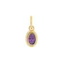 AMOR Anhänger (Halskette) Damen, 925 Silber vergoldet, Zirkonia amethyst, Rückseite