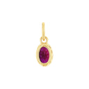 AMOR Anhänger (Halskette) Damen, 925 Silber vergoldet, Schmuckstein fuchsia, Rückseite