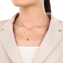 AMOR Anhänger (Halskette) Damen, 925 Silber vergoldet, Schmuckstein blau, Ansicht 2