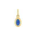 AMOR Anhänger (Halskette) Damen, 925 Silber vergoldet, Schmuckstein blau, Rückseite