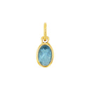 AMOR Anhänger (Halskette) Damen, 925 Silber vergoldet, Glas hellblau, Hauptbild
