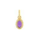AMOR Anhänger (Halskette) Damen, 925 Silber vergoldet, Glas violett, Rückseite