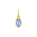 AMOR Anhänger (Halskette) Damen, 925 Silber vergoldet, Glas tanzanite, Hauptbild