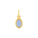 AMOR Anhänger (Halskette) Damen, 925 Silber vergoldet, Glas tanzanite, Rückseite