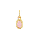 AMOR Anhänger (Halskette) Damen, 925 Silber vergoldet, Zirkonia rosa, Rückseite