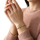AMOR women's bracelet, stainless steel with silver and gold IP plating, grey, view 7