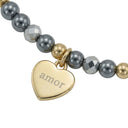 AMOR women's bracelet, stainless steel with silver and gold IP plating, grey, view 9