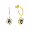 AMOR women's hoop earrings, gold-plated 925 sterling silver, main image