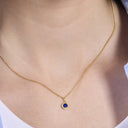 AMOR Anhänger (Halskette) Damen, 375 Gold, Lapis blau, am Model