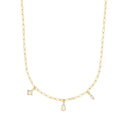 AMOR Halskette Damen, 925 Silber vergoldet, Glas grau, Hauptbild