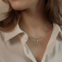AMOR Halskette Damen, 925 Silber rhodiniert, am Model