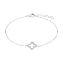 AMOR Armband Damen, 925 Silber rhodiniert, Motiv Kleeblatt, Zirkonia weiß, Hauptbild