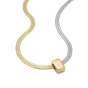 AMOR women's necklace, stainless steel with silver and gold IP plating, view 4